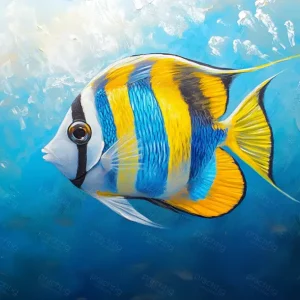 Authentique Kleurrijke Tropische Vis Onderwater - Canvas / 60x90