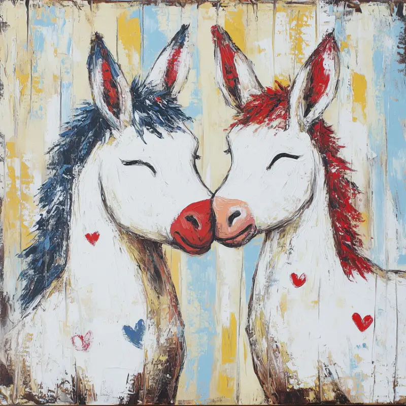 Achetez Aujourd’hui Knuffelende Ezel Vriendjes - Canvas / 30x30