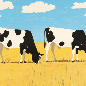 Acheter Direct Koeien Grazend in Zonnige Weide - Dibond / 30x40