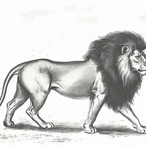 Acheter En Ligne Krachtige Leeuw in Zwart-Wit - Olieverf / 60x80