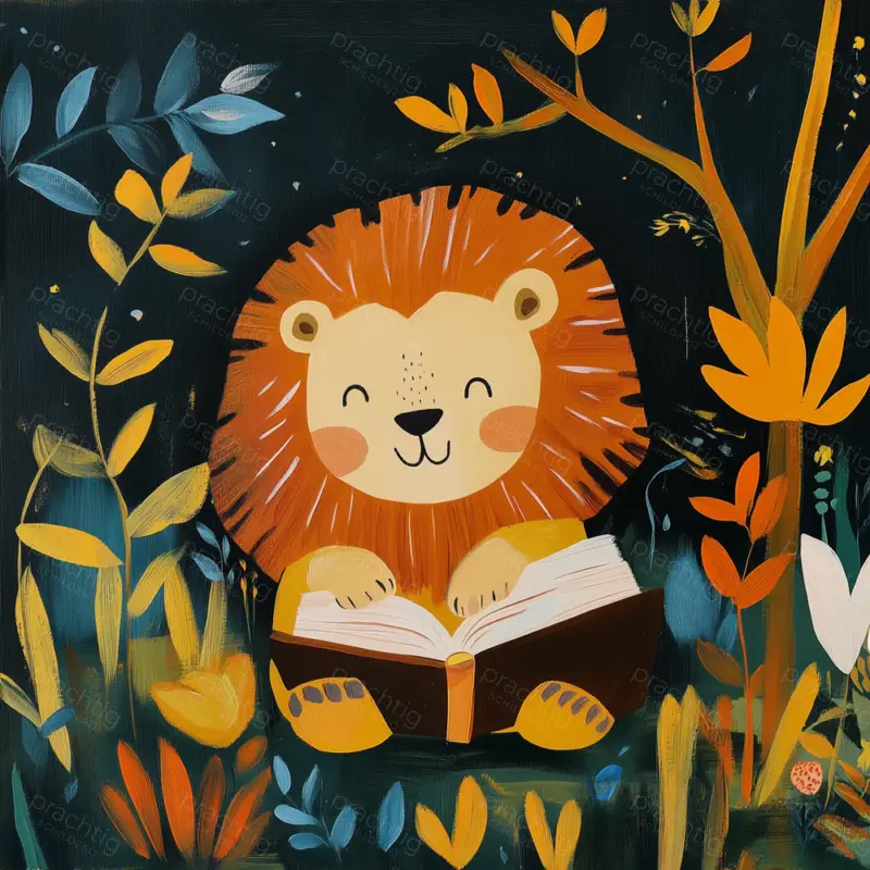 Acheter Direct Lezende leeuw in het bos - Dibond / 50x50