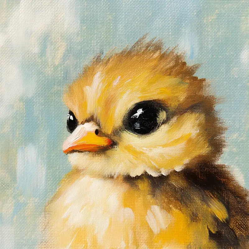 Affaire À Saisir Lief Kuikentje in Focus - Olieverf / 60x60