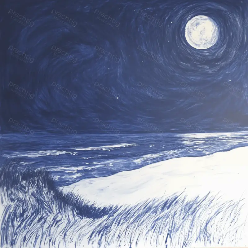 Acheter En Ligne Maanlicht boven de Zee - Olieverf / 50x50