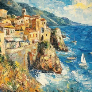 Affaire À Saisir Mediterrane Kustdroom - Olieverf / 30x40