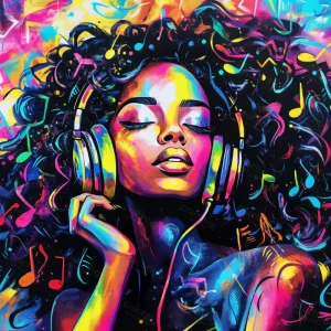 Acheter Direct Muziek en Kleurenexplosie - Olieverf / 40x40