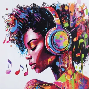 Acheter Direct Muziek in Kleurrijke Harmonie - Olieverf / 40x40