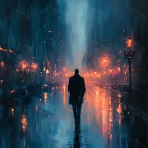 Affaire À Saisir Mysterieuze Avondwandeling - Olieverf / 40x60