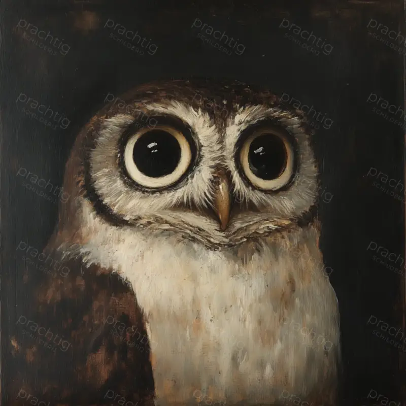 Authentique Ogen van de Uil in de Nacht - Canvas / 40x40