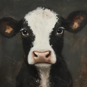 Achat Immédiat Oog in Oog met de Koe - Olieverf / 60x80