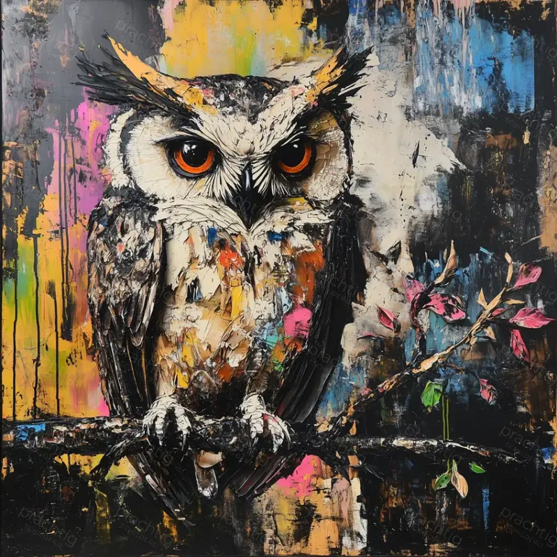 Affaire À Saisir Oog in Oog met de Uil - Olieverf / 60x60