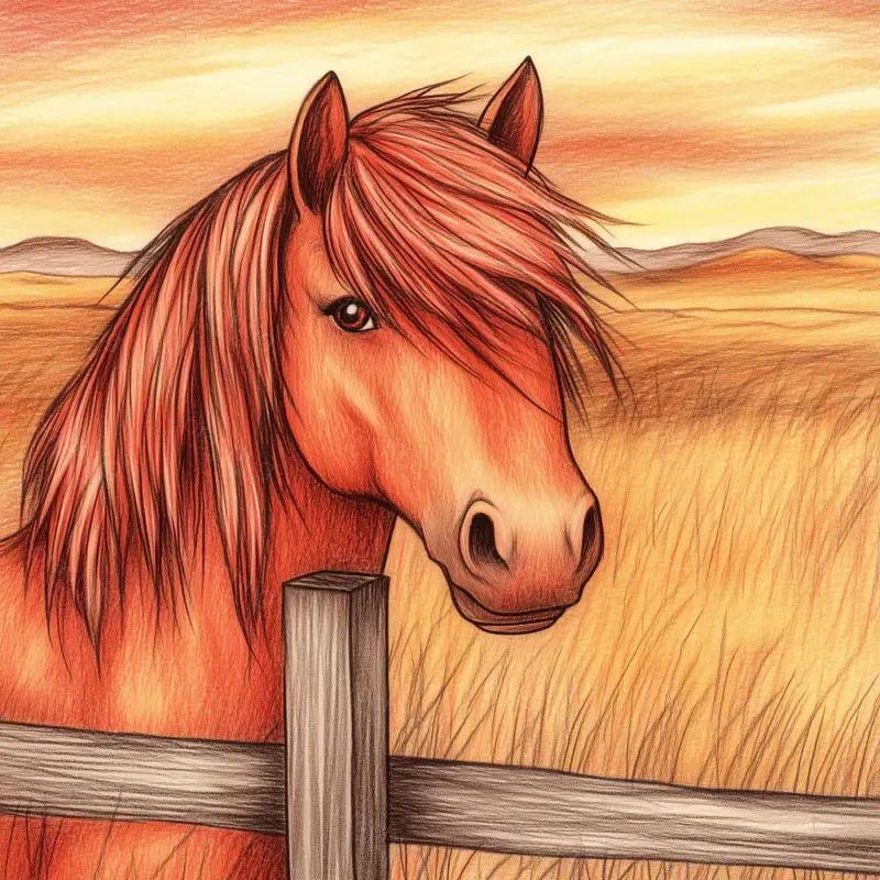 Achat Immédiat Paard in Gouden Weide - Canvas / 30x30