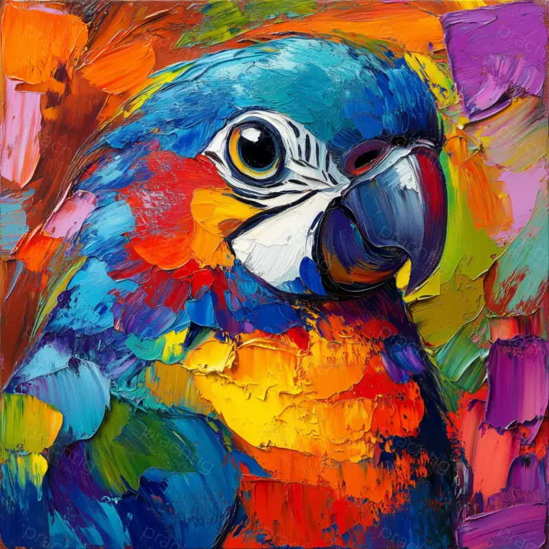 Achetez Aujourd’hui Papegaai in Levendige Kleuren - Dibond / 60x60