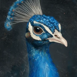 Achetez Aujourd’hui Pauw in levendige blauwtinten - Olieverf / 60x80