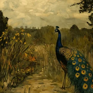 Achetez Aujourd’hui Pauw in Weelderig Landschap - Dibond / 30x40