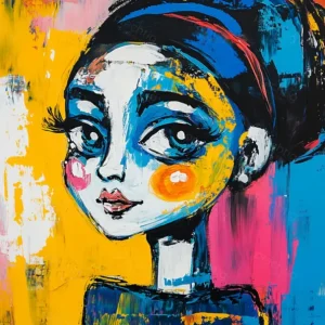 Acheter En Ligne Portretkunst 'Glossy Lady' - Olieverf / 40x60