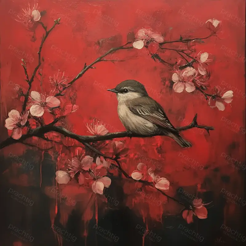 Achat Immédiat Rust op een Rode Tak - Canvas / 60x60