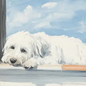Achetez Aujourd’hui Rustige Hond Bij Het Raam - Olieverf / 60x80
