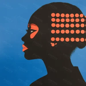 Acheter Direct Silhouet met Oranje Accenten - Canvas / 30x40