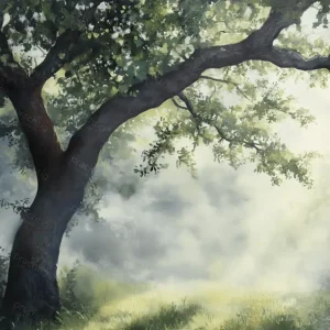 Acheter Direct Schaduwrijke Eik in Zomerlicht - Olieverf / 30x40