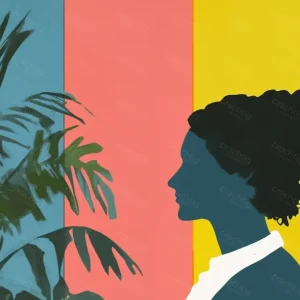 Authentique Silhouet voor Kleurrijke Achtergrond - Dibond / 60x80