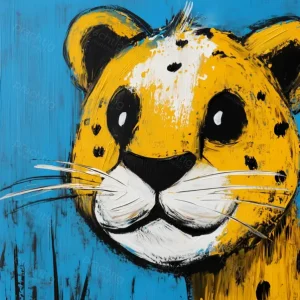 Achat Immédiat Speelse Tijgerblik - Olieverf / 60x80