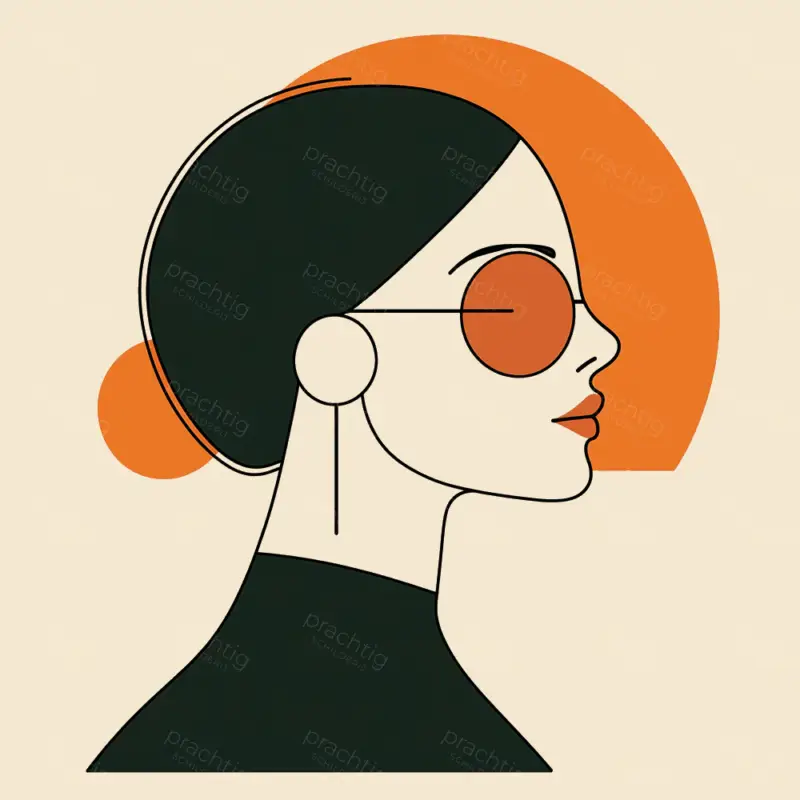 Acheter Direct Stijlvolle Dame in Retro Profiel - Canvas / 30x30