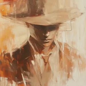 Acheter Direct Stille cowboy in warme tinten - Olieverf / 40x60