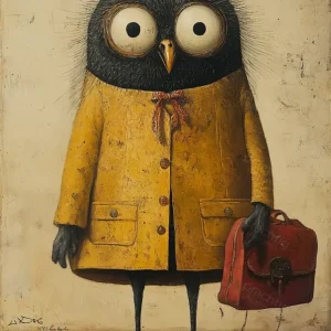 Affaire À Saisir Stijlvolle Uil in Jas - Dibond / 30x40