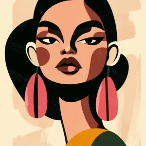 Acheter Direct Stijlvolle Vrouw Met Grote Oorbellen - Dibond / 30x40