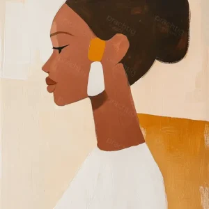 Authentique Stijlvolle Zijaanzicht Vrouw - Olieverf / 30x40