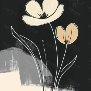 Achat Immédiat Stille bloemen op donkere achtergrond - Olieverf / 60x80