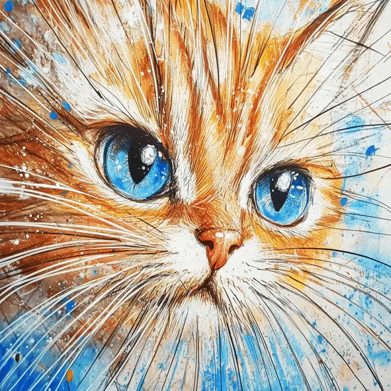 Affaire À Saisir Stralende ogen van een kat - Canvas / 60x60