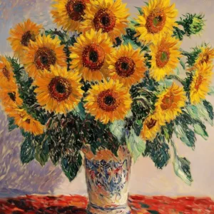 Acheter Direct Stralende Zonnebloemen in Vaas - Olieverf / 50x60