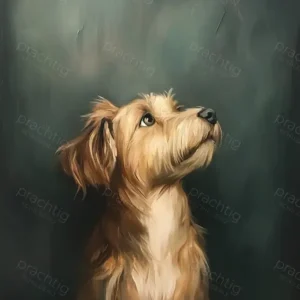 Authentique Verlangende Blik van de Hond - Canvas / 30x40