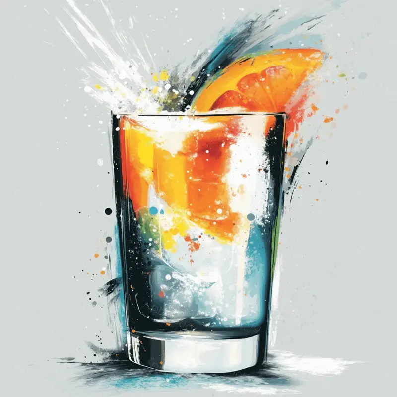 Affaire À Saisir Verfrissend glas met sinaasappel - Canvas / 50x50