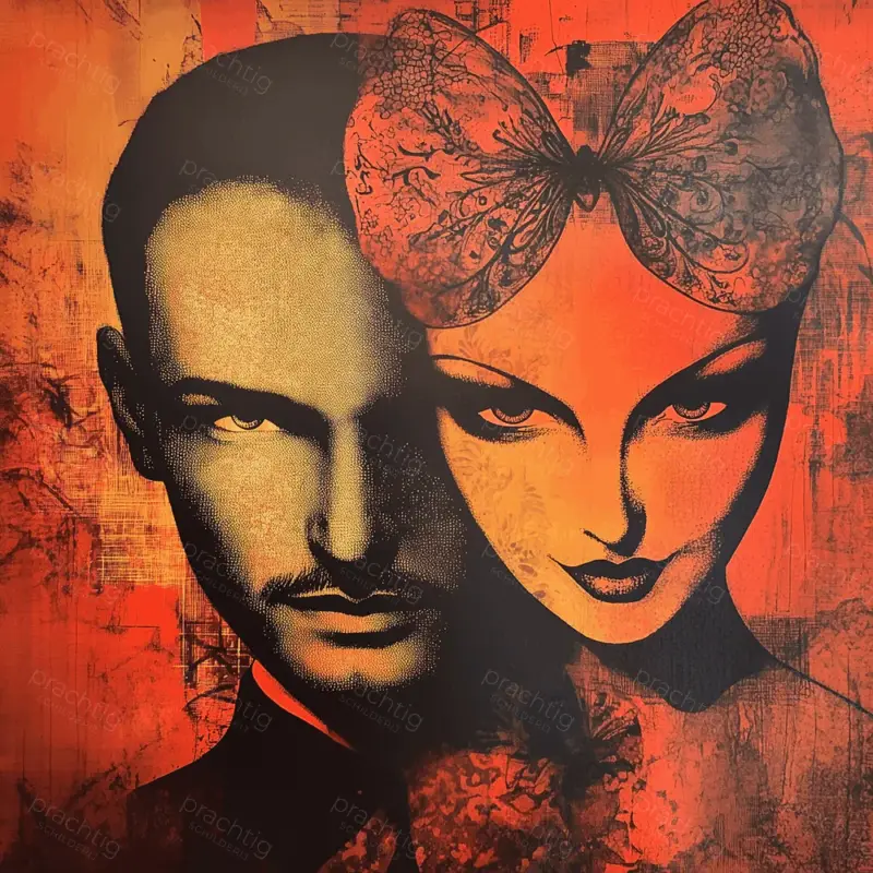 Acheter Direct Verleidelijke Blikken in Oranje Mysterie - Canvas / 30x30