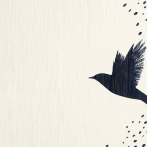 Acheter Direct Vogel in vlucht tegen stippenpatroon - Olieverf / 60x90