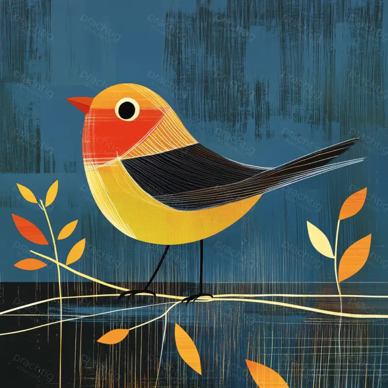 Acheter Direct Vogeltje op tak in de zon - Dibond / 50x50