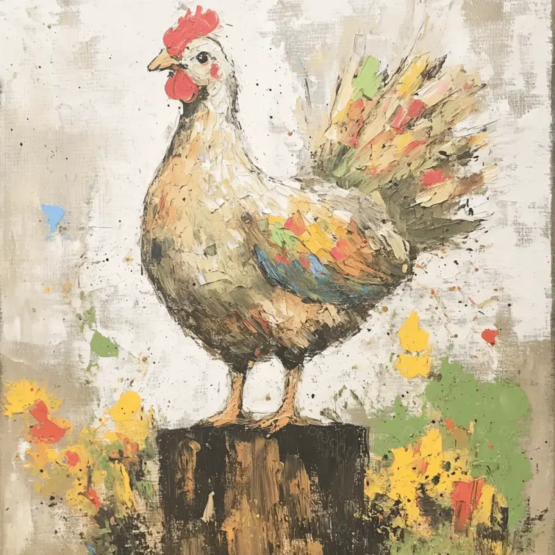 Achetez Aujourd’hui Vrolijke Haan op Houten Stomp - Canvas / 30x30