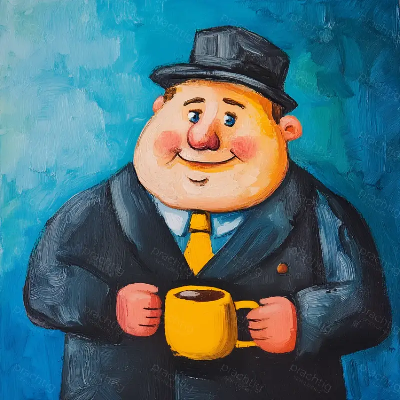 Acheter En Ligne Vrolijke Koffieganger - Canvas / 40x40