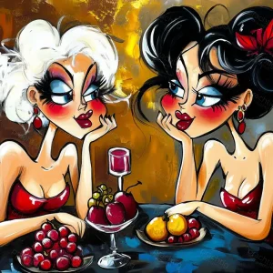 Authentique Vrolijke Vriendinnenavond - Dibond / 60x80