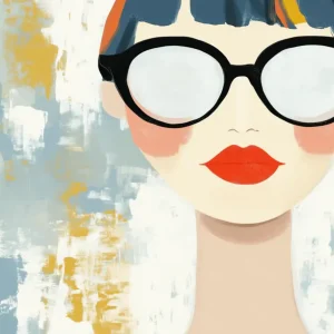 Vrouw Met Ronde Bril - Canvas / 30x40 Authentique