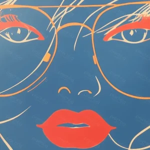 Vrouwelijk gezicht met bril - Canvas / 30x40 Prix Bas