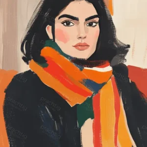 Authentique Vrouw met kleurrijke sjaal - Dibond / 60x80