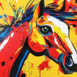 Vurig Paardenportret - Dibond / 40x50 Populaire