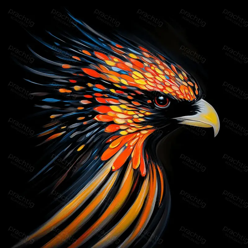 Affaire À Saisir Vurige Adelaar in Vlucht - Dibond / 50x50