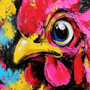 Vurige Blik van de Haan - Dibond / 30x40 Livraison Gratuite