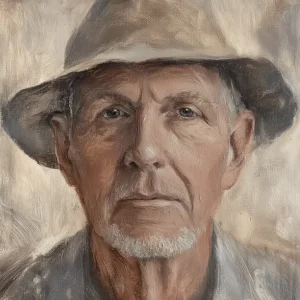 Wijze man in hoed - Dibond / 30x40 Livraison Gratuite