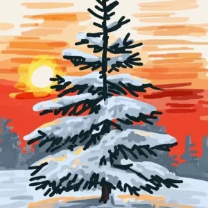 Achetez Aujourd’hui Winterboom in Vurig Avondrood - Dibond / 30x40