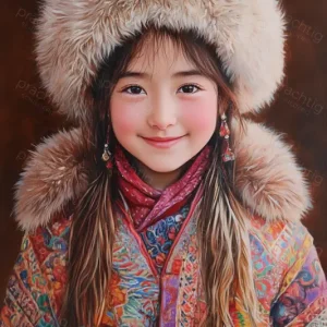 Winterglimlach in Vrolijke Kleuren - Canvas / 60x90 Must-Have